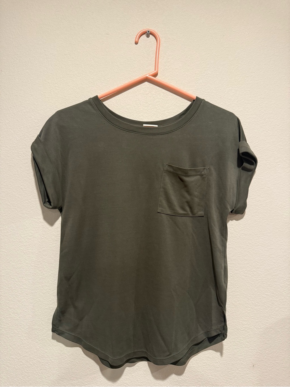 a new day Olive Green Pocket Tee - Casual Short Sleeve